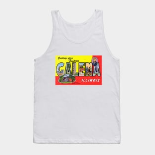 Greetings from Galena Illinois, Vintage Large Letter Postcard Tank Top